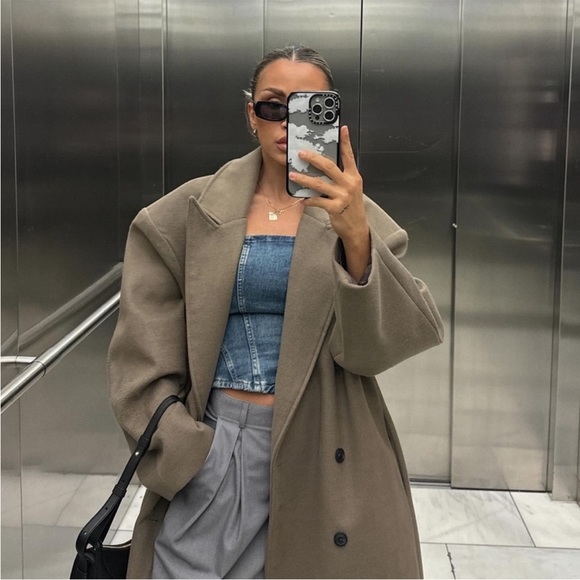 CORSET STYLE DENIM TOP TRF - Picture 2 of 11